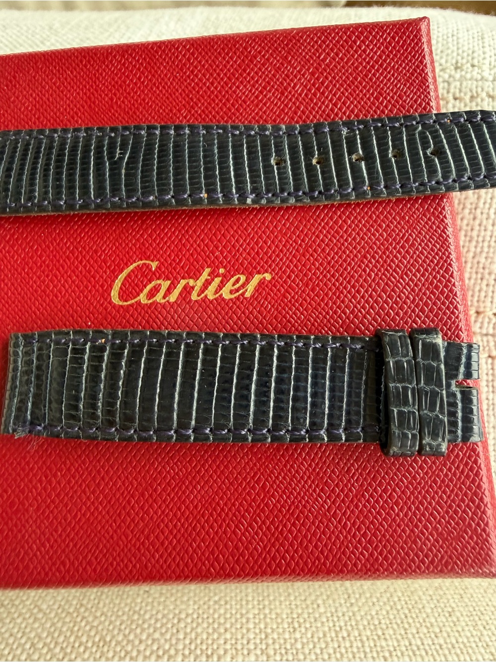 CARTIER watch replacement Lizard tank bands from Paris - Picture 5 of 9